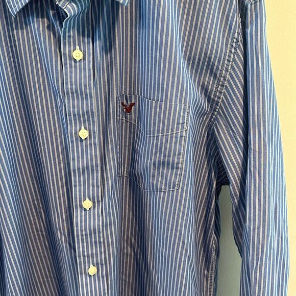American Eagle Outfitters XL Vintage Y2K Blue Button Down Shirt - Picture 3 of 5